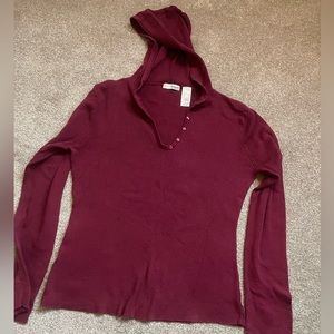 Tiny XL maroon hooded light sweater